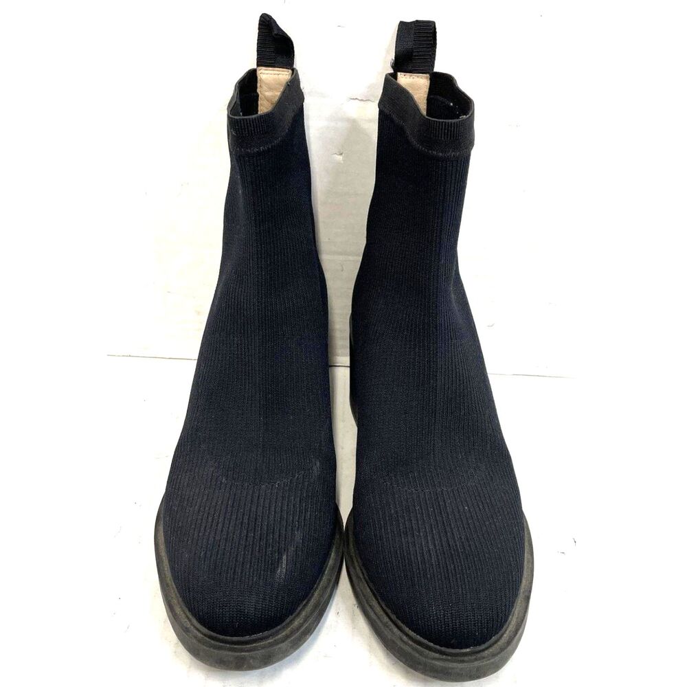 Kate Spade New York Tall Order Sock Bootie Black Ribbed Knit US 7.5B